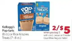Family Fare Kellogg's Pop-tarts or Rice Krispies Treats offer