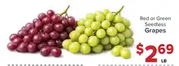 Valu Market Red or Green Seedless Grapes offer
