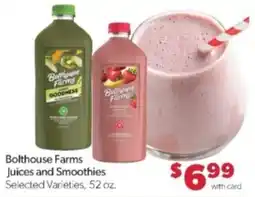 Family Fare Bolthouse Farms Juices and Smoothies offer