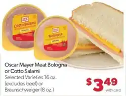 Family Fare Oscar Mayer Meat Bologna or Cotto Salami offer