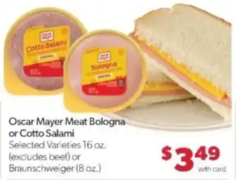 Family Fare Oscar Mayer Meat Bologna or Cotto Salami offer