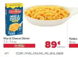 Family Fare Our Family Mac & Cheese Dinner offer