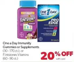 Family Fare One a Day Immunity Gummies or Supplements or Flintstones Vitamins offer