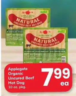 Safeway Applegate Organic Uncured Beef Hot Dog offer