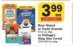 Safeway Bear Naked or Kashi Granola or Kellogg’s King Size Cereal offer
