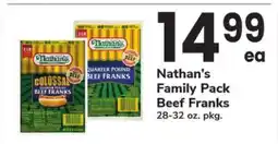 Safeway Nathan’s Family Pack Beef Franks offer