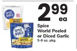 Safeway Spice World Peeled or Diced Garlic offer