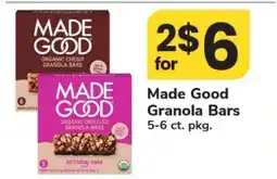 Safeway Made Good Granola Bars offer
