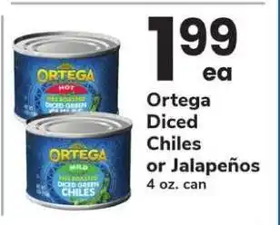 Safeway Ortega Diced Chiles or Jalapeños offer