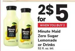 Safeway Minute Maid Zero Sugar Lemonade or Drinks offer