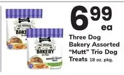 Safeway Three Dog Bakery Assorted 'Mutt' Trio Dog Treats offer