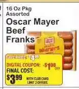 Key Food Oscar Mayer Beef Franks offer