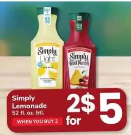 Safeway Simply Lemonade offer
