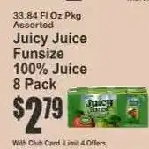 Key Food Juicy Juice Funsize 100% Juice 8 Pack offer