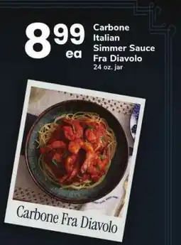 Safeway Carbone Italian Simmer Sauce Fra Diavolo offer