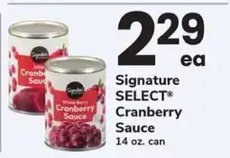 Safeway Signature Select Cranberry Sauce offer