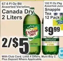 Key Food Canada Dry offer
