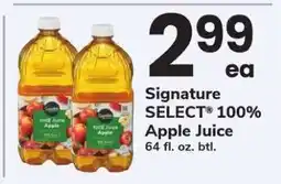 Safeway Signature SELECT 100% Apple Juice offer