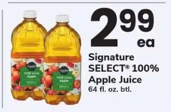 Safeway Signature SELECT 100% Apple Juice offer