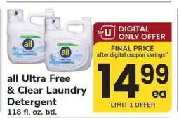 Safeway All Ultra Free & Clear Laundry Detergent offer