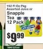Key Food Snapple Tea 12 Pack offer