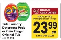 Safeway Tide Laundry Detergent Pods or Gain Flings! Original Tub offer