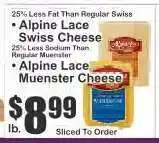 Key Food Alpine Lace Muenster Cheese offer
