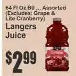 Key Food Langers Juice offer