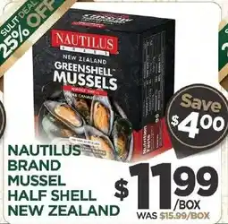 Island Pacific Market Nautilus brand mussel half shell new zealand offer