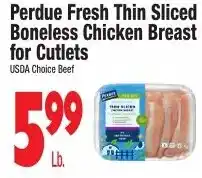 King Kullen Perdue fresh thin sliced boneless chicken breast for cutlets offer