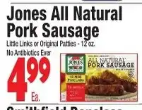 King Kullen Jones all natural pork sausage offer