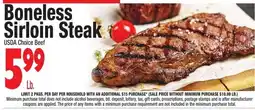 King Kullen Boneless Sirloin Steak offer