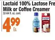 King Kullen Lactaid milk or coffee creamer offer