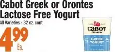King Kullen Cabot Greek or Orontes Lactose Free Yogurt offer