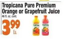 King Kullen Tropicana pure premium orange or grapefruit juice offer