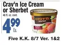 King Kullen Crav'n Ice Cream or Sherbet offer
