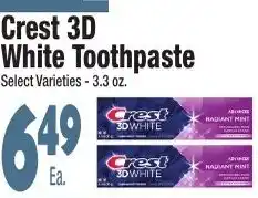 King Kullen Crest 3D White Toothpaste offer