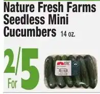 King Kullen Nature Fresh Farms seedless mini cucumbers offer