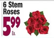 King Kullen 6 Stem Roses offer