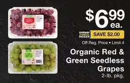 Fairway Store Market Fairway insider organic red & green seedless grapes offer