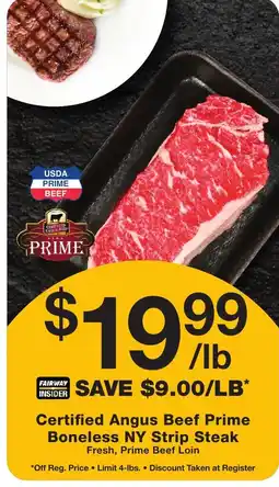 Fairway Store Market Fairway insider certified angus beef prime boneless ny strip steak offer