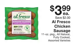 Fairway Store Market Al Fresco Chicken Sausage offer