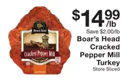Fairway Store Market Boar's Head Cracked Pepper Mill Turkey offer