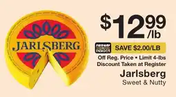 Fairway Store Market Jarlsberg Sweet & Nutty offer