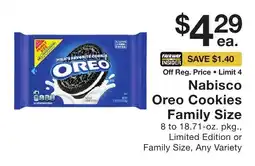 Fairway Store Market Nabisco Oreo Cookies Family Size offer