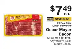 Fairway Store Market Oscar Mayer Bacon offer
