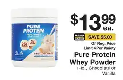 Fairway Store Market Pure Protein Whey Powder offer