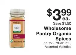 Fairway Store Market A Shoprite Brand Wholesome Pantry Organic Spices offer