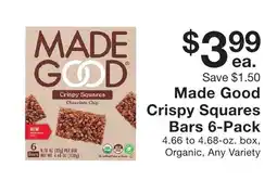 Fairway Store Market Made Good Crispy Squares Bars offer