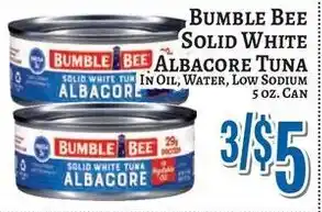 Trade Fair Supermarket Bumble Bee solid white tuna albacore offer